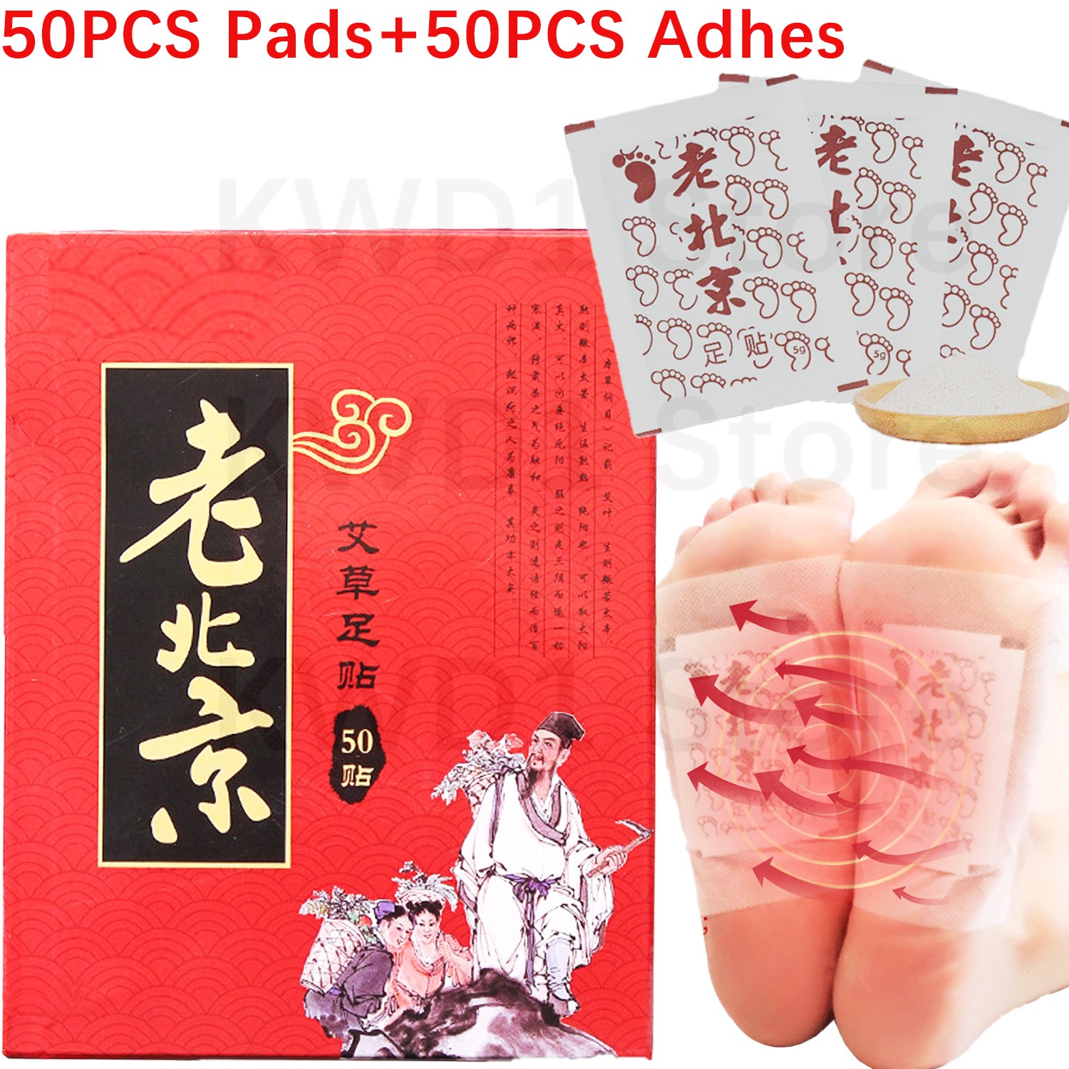Bantalan kaki detoks, 50 buah  - Detox Foot Patch ulasan dan harga