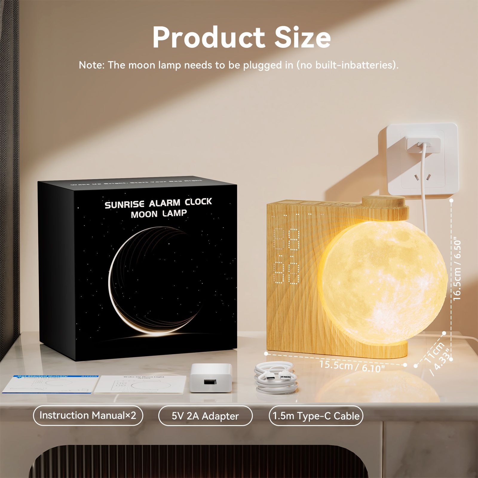 Lampu Bulan, Lampu Malam, Jam  - White Noise Machine Sleep ulasan dan harga